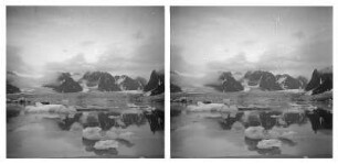 Spitzbergen (Norwegen). Treibeis im Magdalenenfjord