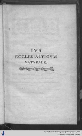 Ius Ecclesiasticum Naturale.