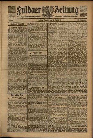 Erste Ausgabe vom Samstag, den 11. Juli 1908.