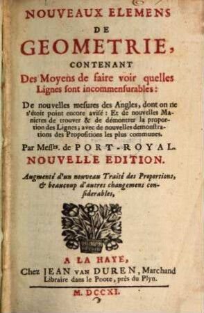 Nouveaux Elémens de Geometrie