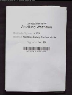 Briefe der ersten Gattin Eleonore Vincke geb. von Syberg (insgsamt 697 Briefe 1809-1826)