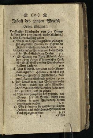 Inhalt des gantzen Wercks