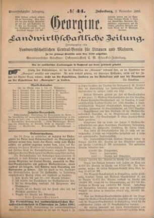 Einundsechzigster Jahrgang. No. 44. Insterburg, 2. November 1893.