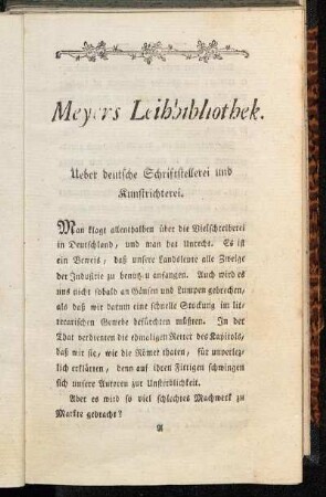 Ueber deutsche Schriftstellerei und Kunstrichterei