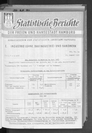 Die Industrie in Hamburg im Juni 1967 : Lfd. Nr. 24
