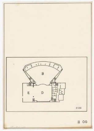 Schauspielhaus, Wuppertal: Grundriss Zuschauer- und Bühnenhaus 2. Obergeschoss