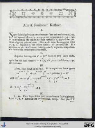 Analys. Finitorum Kaestner.