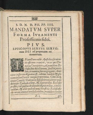 Mandatum Super Forma Iuramenti Professionis fidei.