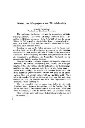 Stimmen zum Schulprogramm des XX. Jahrhunderts : IV.