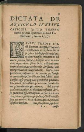 Paulus Tradit Initio summam Evangelii brevißime ...