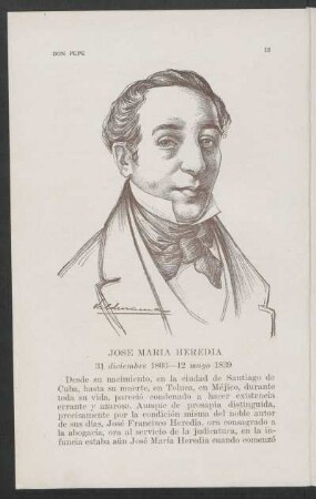 [Retrato de] José María Heredia