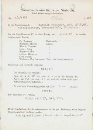 Imberger, Gottlob