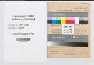 Entnazifizierung Fritz Geitebruegge , geb. 18.08.1907 (Techniker)