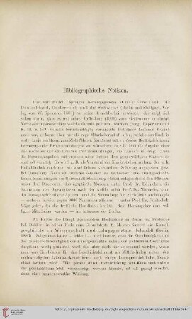 Bibliographische Notizen