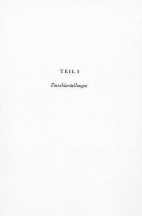 Teil I: Einzeldarstellungen