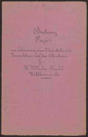 Feucht, Wilhelm, Waldhornwirt Aufstockung des Wohnhauses