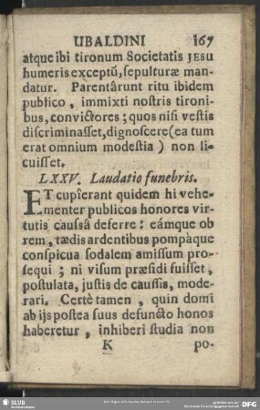 LXXV. Laudatio funebris