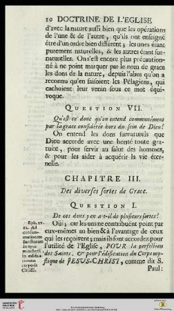 Chapitre III: Des diverses sortes de Grace