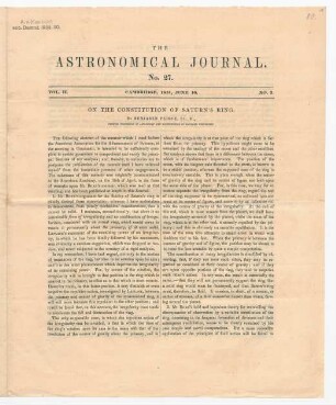 On the constitution of Saturn's ring.