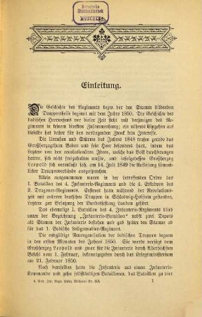 Geschichte des 4. Badischen Infanterie- Regiments Prinz Wilhelm Nr. 112