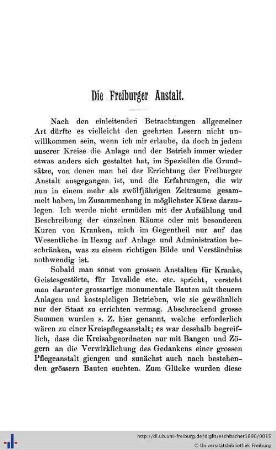 Die Freiburger Anstalt.