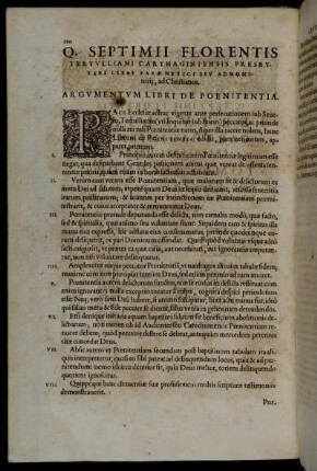 Argumentum Libri De Poenitentia.