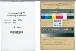 Entnazifizierung Josef Hoff , geb. 08.05.1904 (Angestellter)