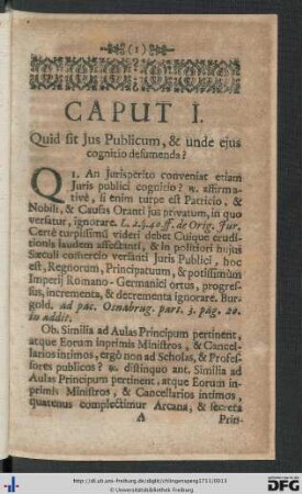 Caput I. Quid sit Jus Publicum, et unde ejus cognitio desumenda?