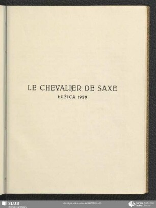 Le Chevalier de Saxe Łužica 1928
