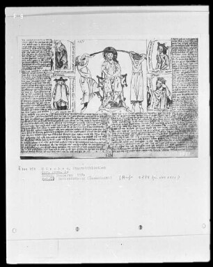 Biblia Pauperum — Typologische Bildseite mit Dornenkrönung, Folio 13recto