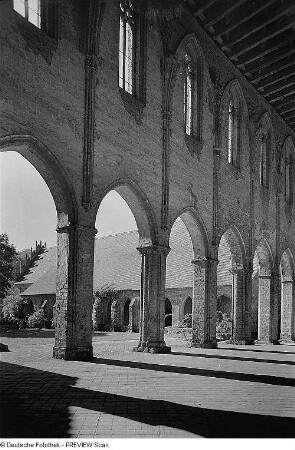 Chorin. Kloster Chorin, Zisterzienserkirche, Innenraum nach Osten (1273 Baubeginn)