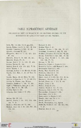 Table alphabétique générale