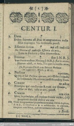 Centur. I.