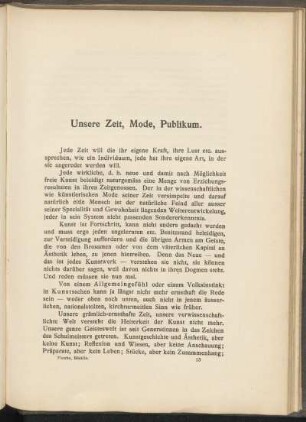 Unsere Zeit, Mode, Publikum.
