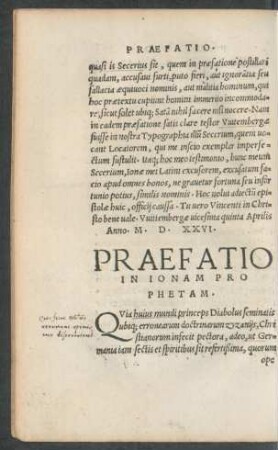 Praefatio In Ionam Prophetam.