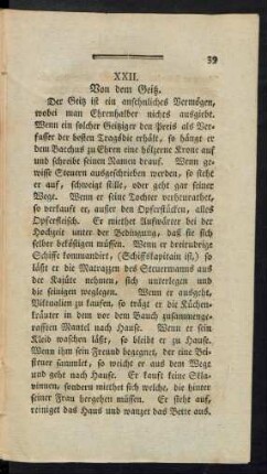 XXII. Von dem Geitz.