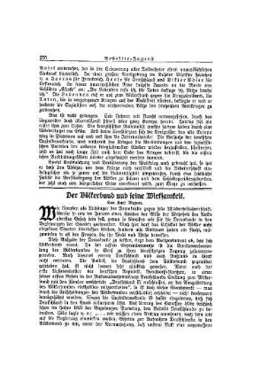 Der Völkerbund und seine Wirksamkeit