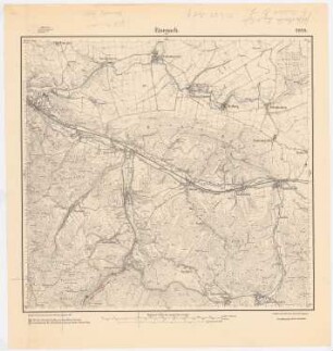 Bebauungsplan der Stadterweiterung Brotterode: Planungsunterlage Messtischkarte (1907), Teilblatt 2929 (Eisenach/Ost) 1:25000