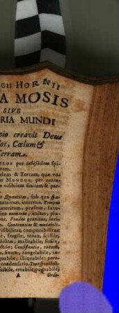 Georgi Horni arca Mosis sive historia mundi : quae complectitur primordia rerum naturalium omniumque artium ac scientiarum