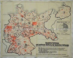 Plakat zur räumlichen Verteilung und politischen Richtung deutscher Zeitungen