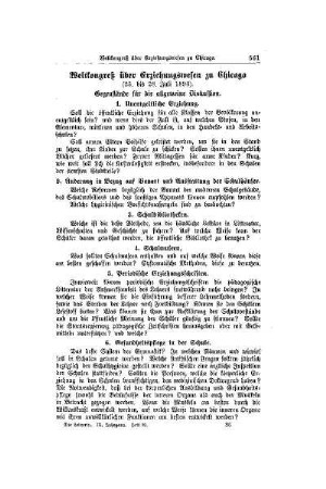 Weltkongreß über Erziehungswesen zu Chicago : (25. bis 28. Juli 1893)