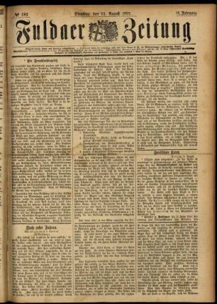 Ausgabe vom Dienstag, den 11. August 1891.
