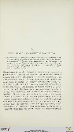 IX. Home trade and domestic competition