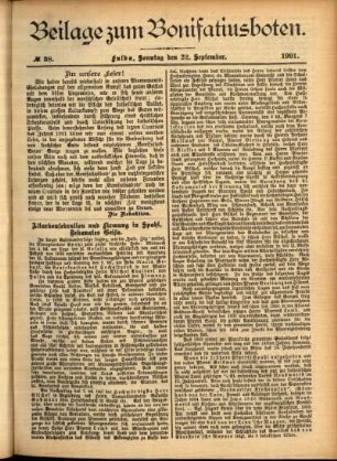 Zweite Ausgabe vom Sonntag, den 22. September 1901.