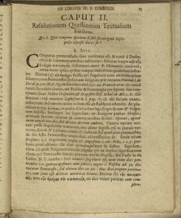 Caput II. Resolutionem Quæstionum Textualium Exhibens.