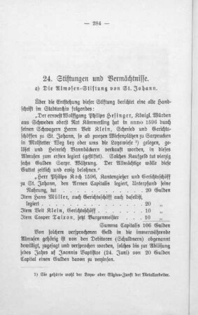 24. Stiftungen und Vermächtnisse
