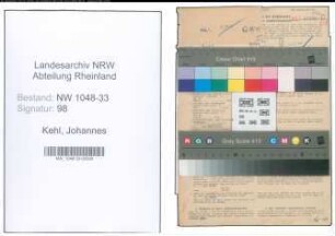 Entnazifizierung Johannes Kehl , geb. 30.12.1904 (Lehrer)