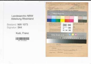 Entnazifizierung Franz Kutz , geb. 19.04.1900 (Tischler)
