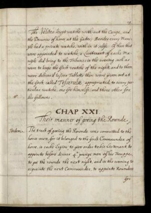 Chap. XXI. Their manner of going the Rownde