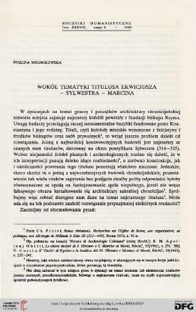 38: Wokół tematyki titulusa Ekwicjusza - Sylwestra - Marcina